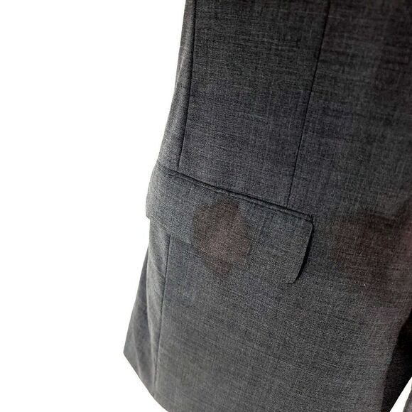 DAMAGED Jos A Bank Wool 2 Button Blazer 42R Gray‎ Twill Spec - Picture 4 of 15